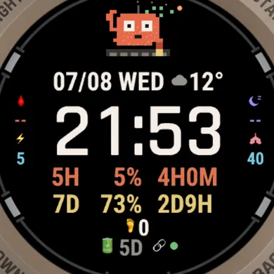 The CC Watch face on a Descent G2